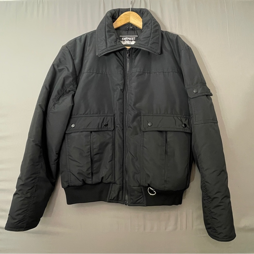 Vintage Farwest Seattle Rockwell insulated Jacket black Men's Large great condtn